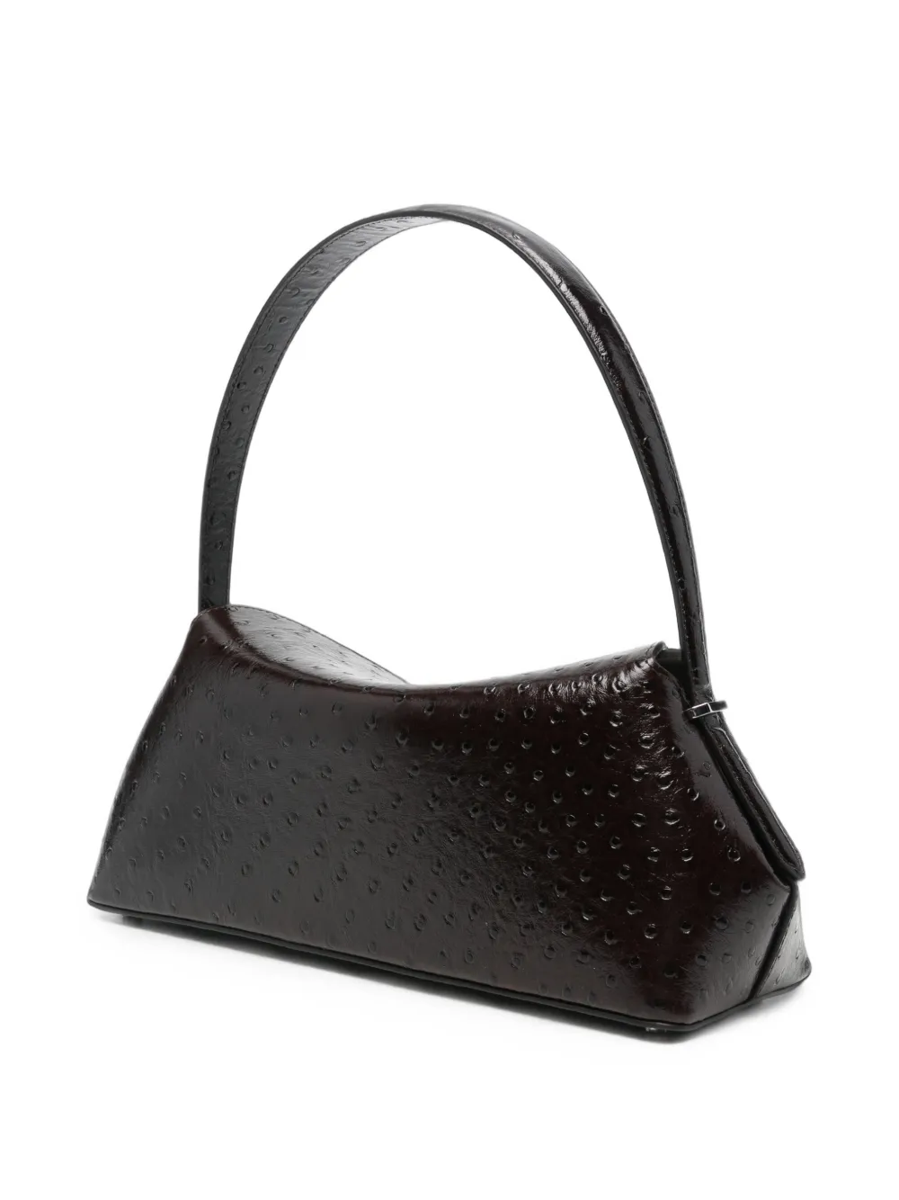 TOTEME T-Lock ostrich-embossed shoulder bag Bruin