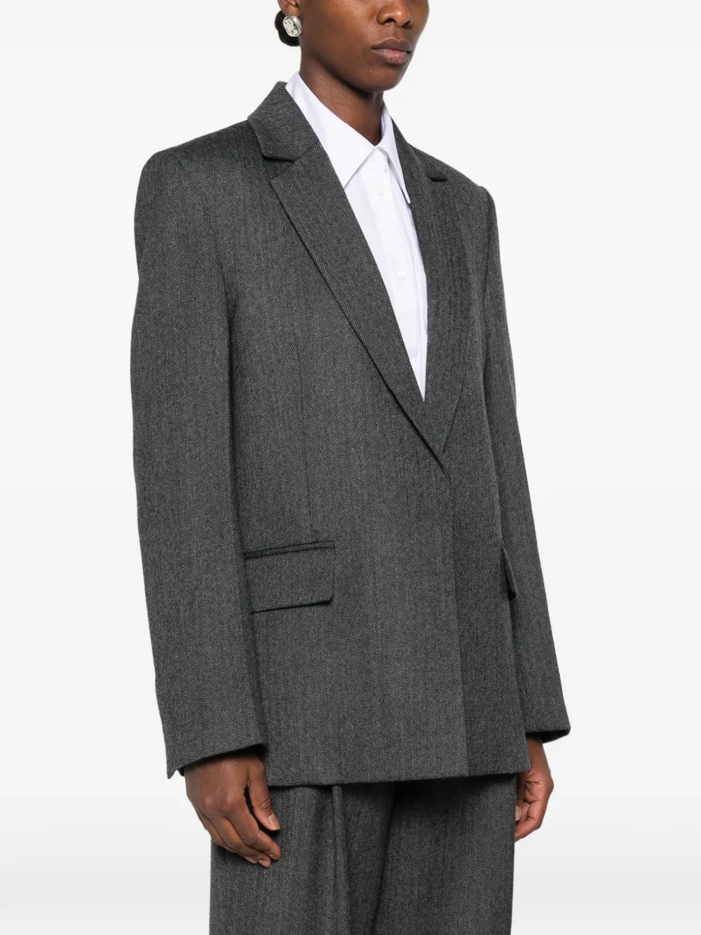 TOTEME herringbone-pattern blazer Grijs