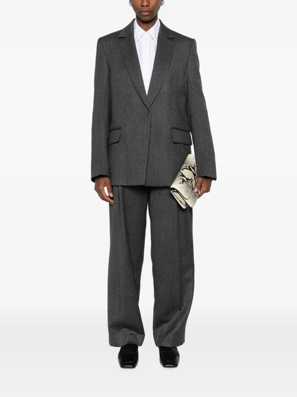 TOTEME herringbone-pattern blazer Grijs