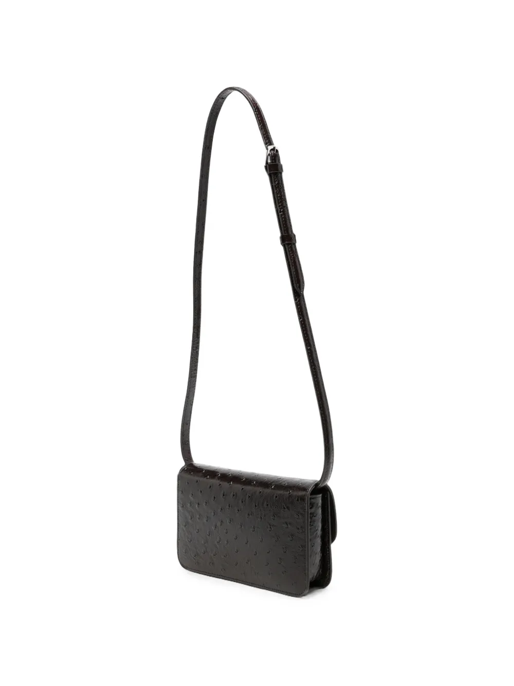 TOTEME T-lock crossbodytas met struisvogel-reliëf Rood