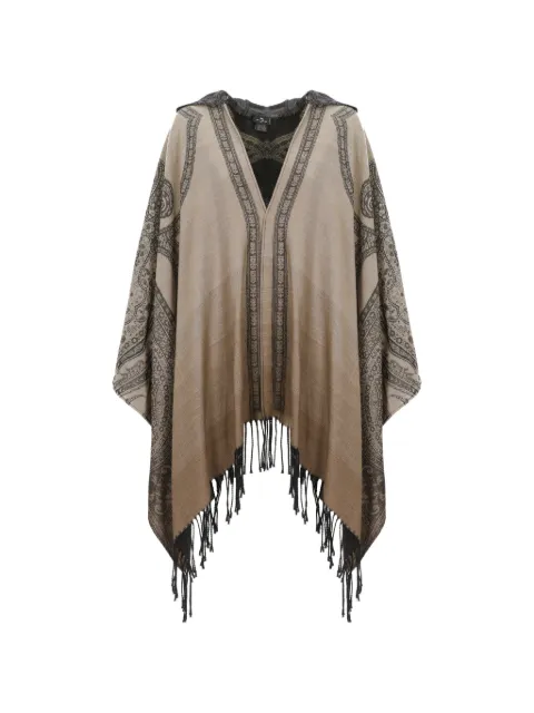 ETRO paisley-pattern fringed cape