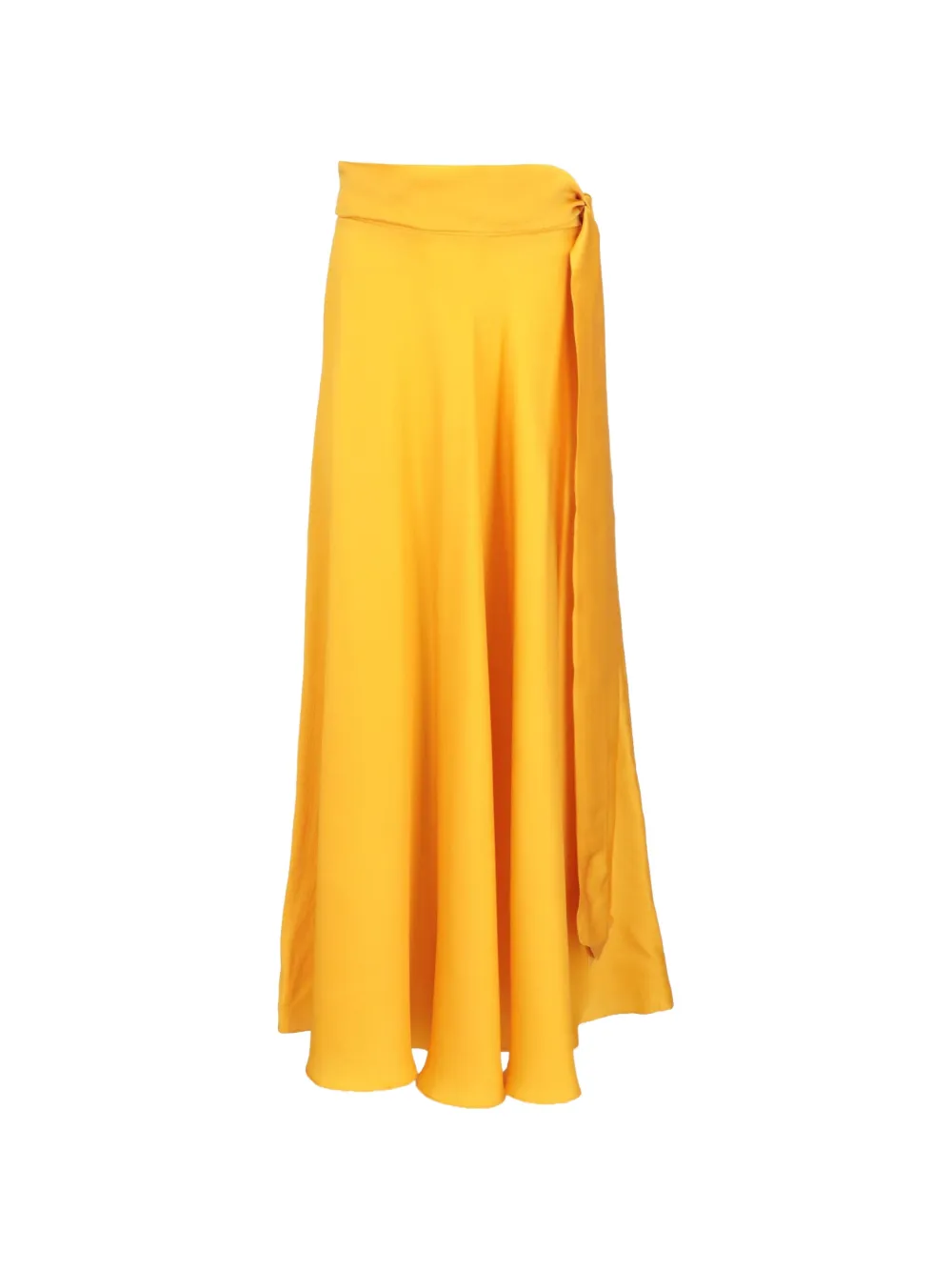 Isaia wrap-style flared maxi skirt