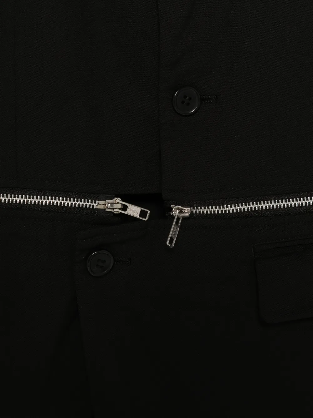 Black Comme Des Garçons Blazer met enkele rij knopen Zwart