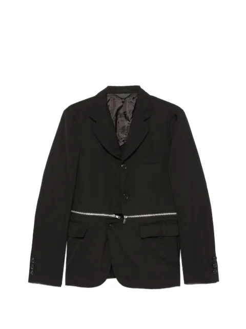 Black Comme Des Garçons zip-detail single-breasted blazer
