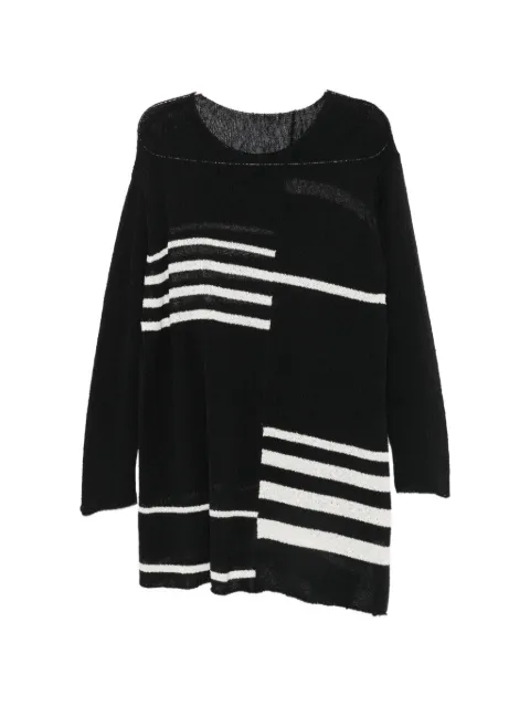 Yohji Yamamoto intarsia-knit distressed-effect sweater