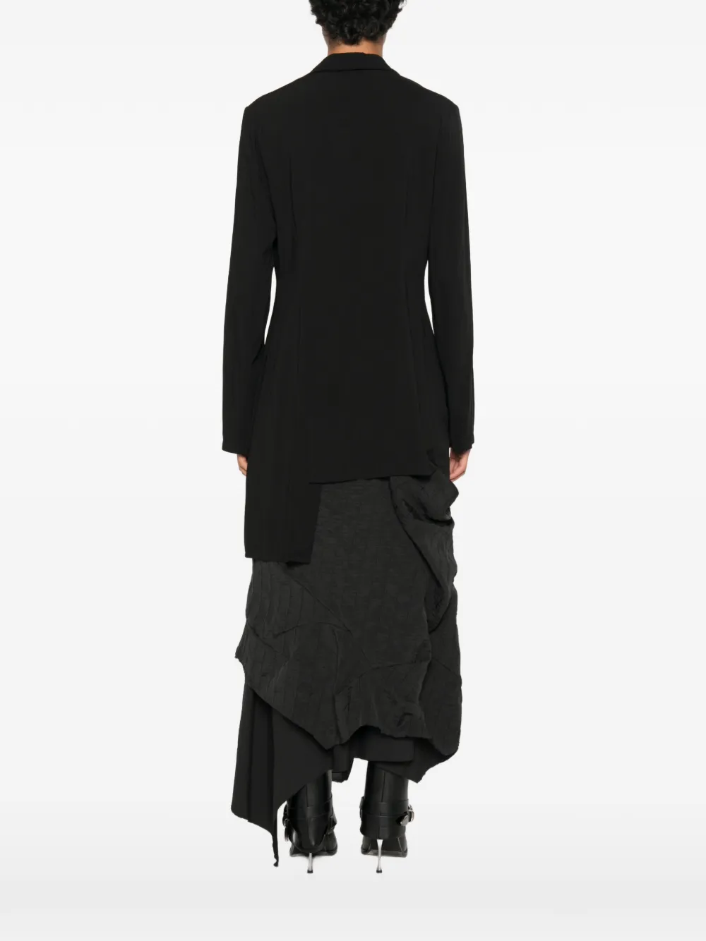 Yohji Yamamoto asymmetric-hem blazer Zwart