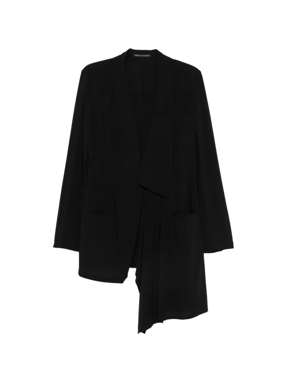 Yohji Yamamoto asymmetric-hem blazer Zwart