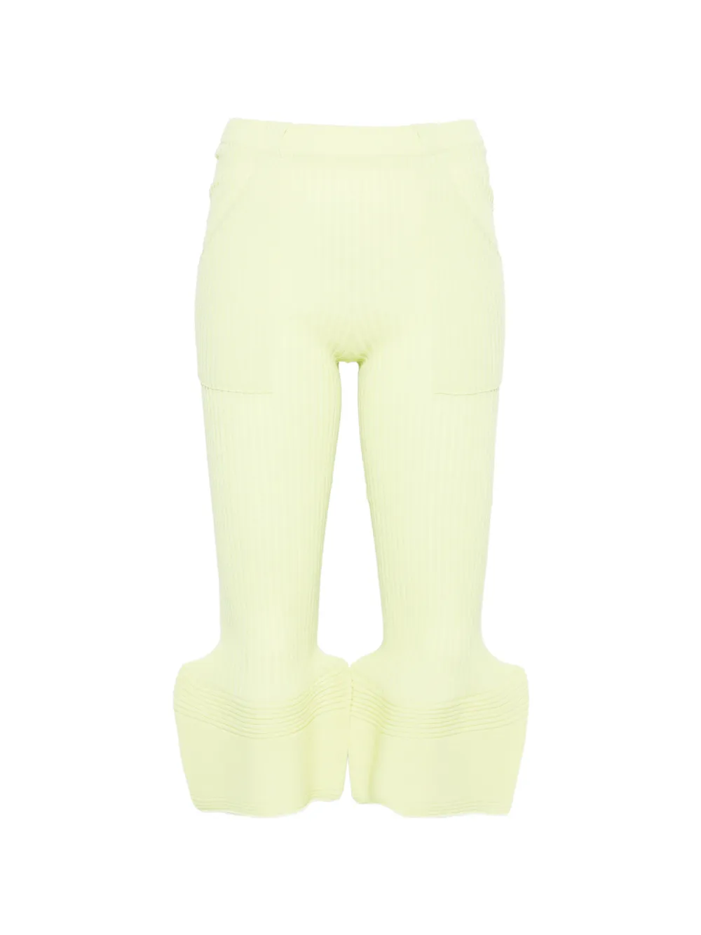 Issey Miyake ribbed-knit cropped trousers - Giallo