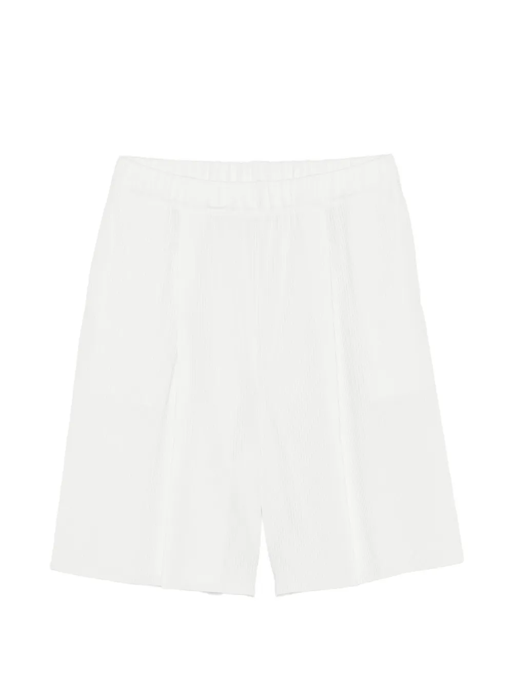 Pleats Please Issey Miyake Shorts a gamba ampia con pieghe - Bianco