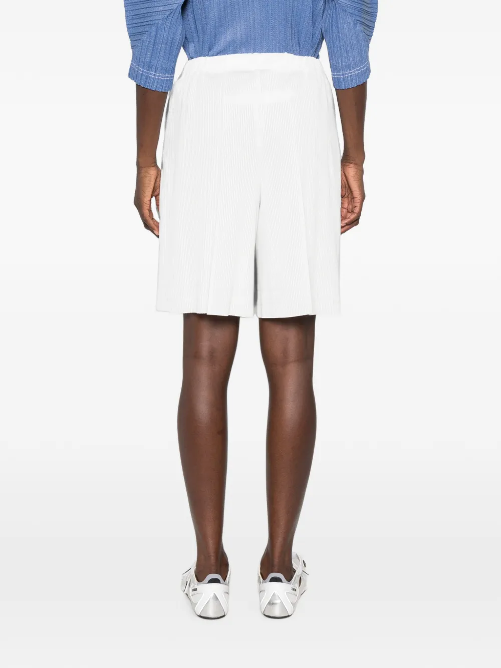Pleats Please Issey Miyake Geplooide shorts Wit