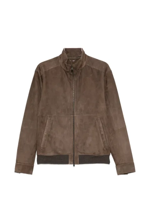 Canali suede zip-up jacket