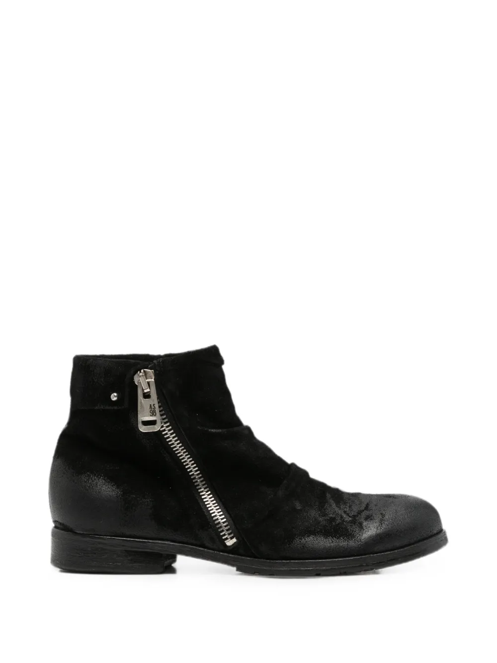 A.S.98 Clash zip-fastening leather ankle boots Zwart