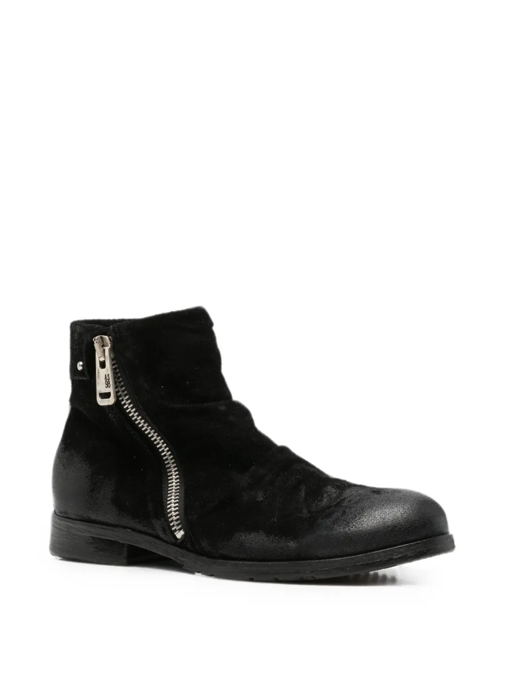 A.S.98 Clash zip-fastening leather ankle boots Zwart