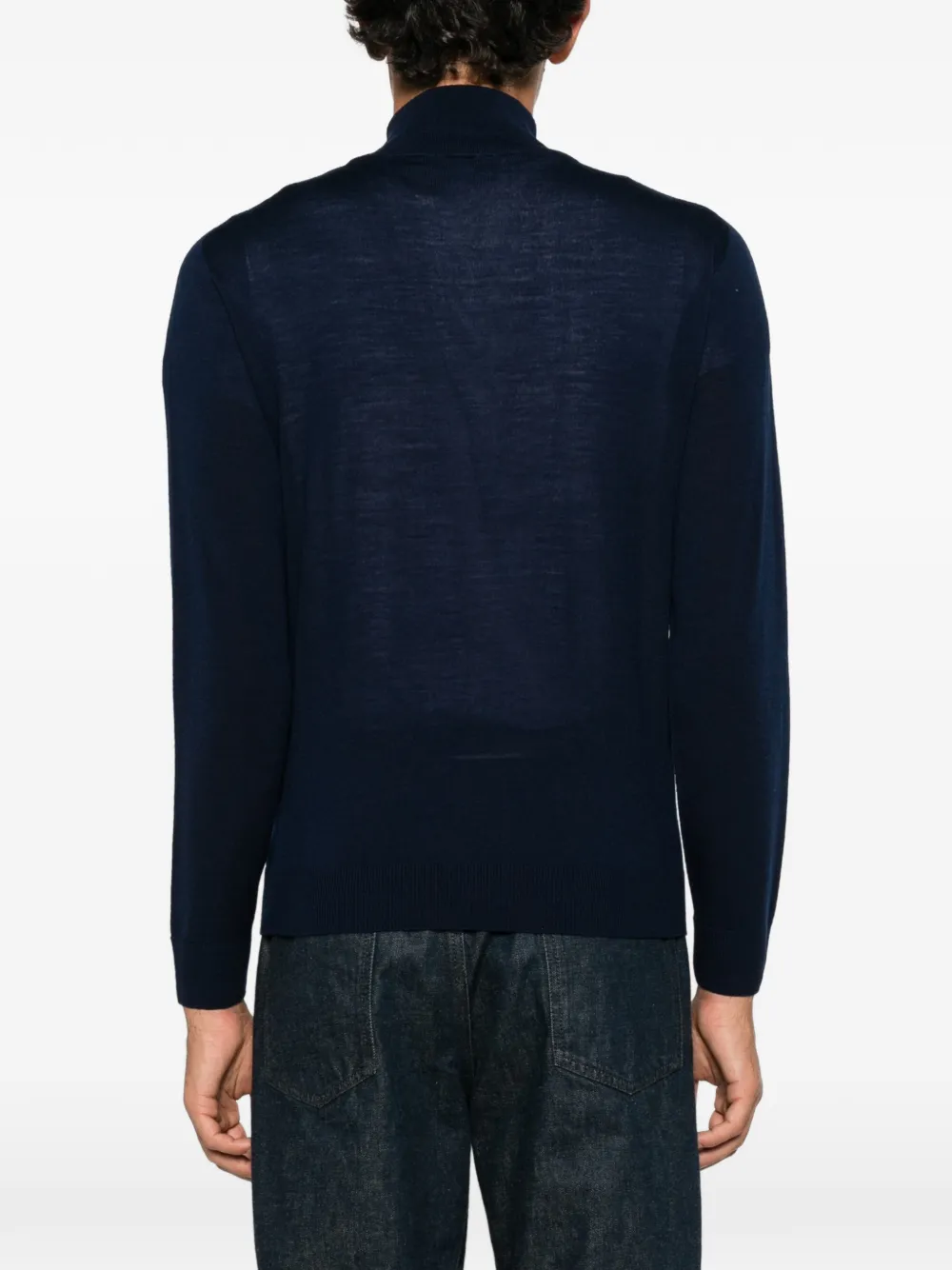 Canali quarter-zip knitted sweater Blauw