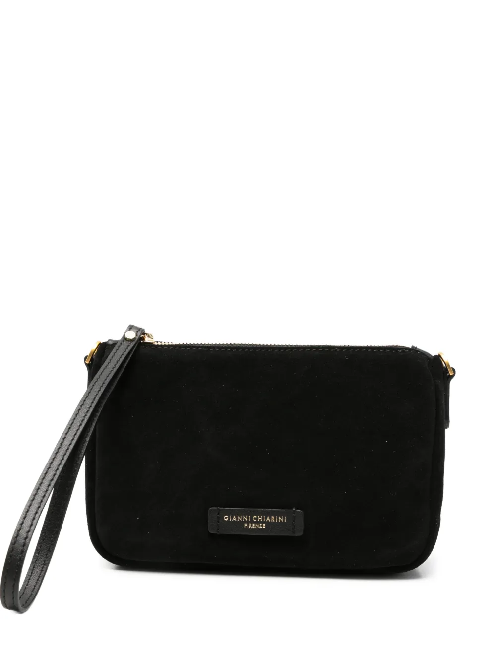 Gianni Chiarini Nora Suede Clutch Bag In Black
