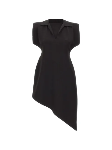 kaos asymmetric padded-shoulder midi dress