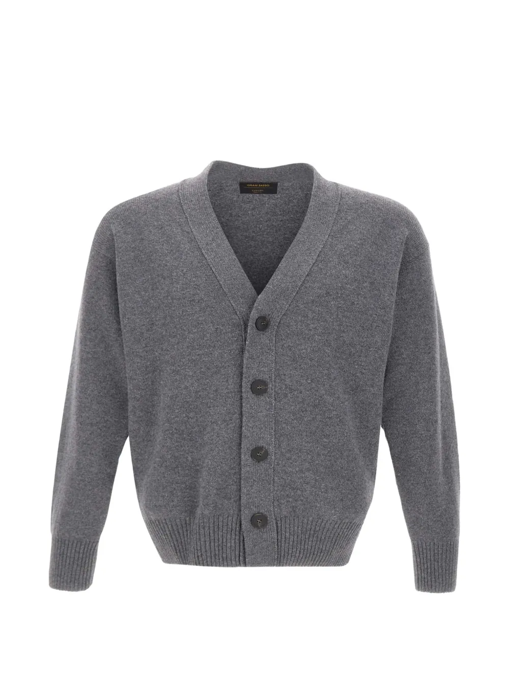 Gran Sasso ribbed-trim V-neck cardigan - Grau