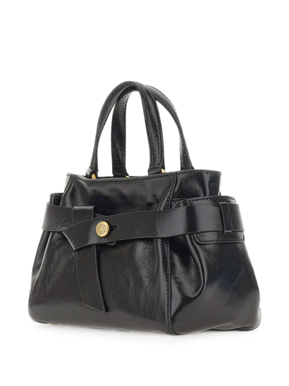 GIANNI CHIARINI Miranda leren shopper met geknoopte details Zwart