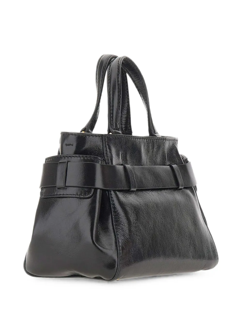 GIANNI CHIARINI Miranda leren shopper met geknoopte details Zwart