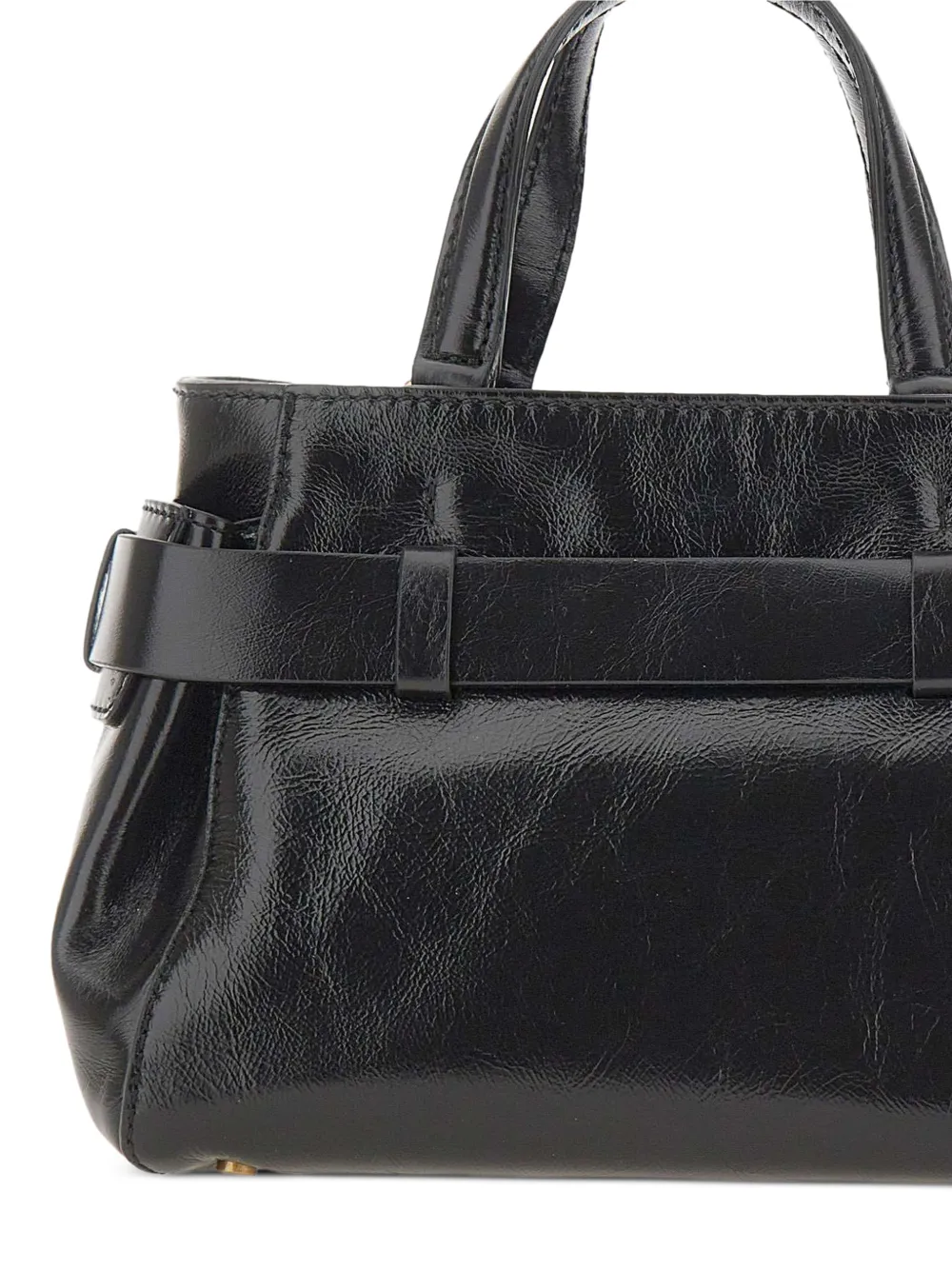 GIANNI CHIARINI Miranda leren shopper met geknoopte details Zwart