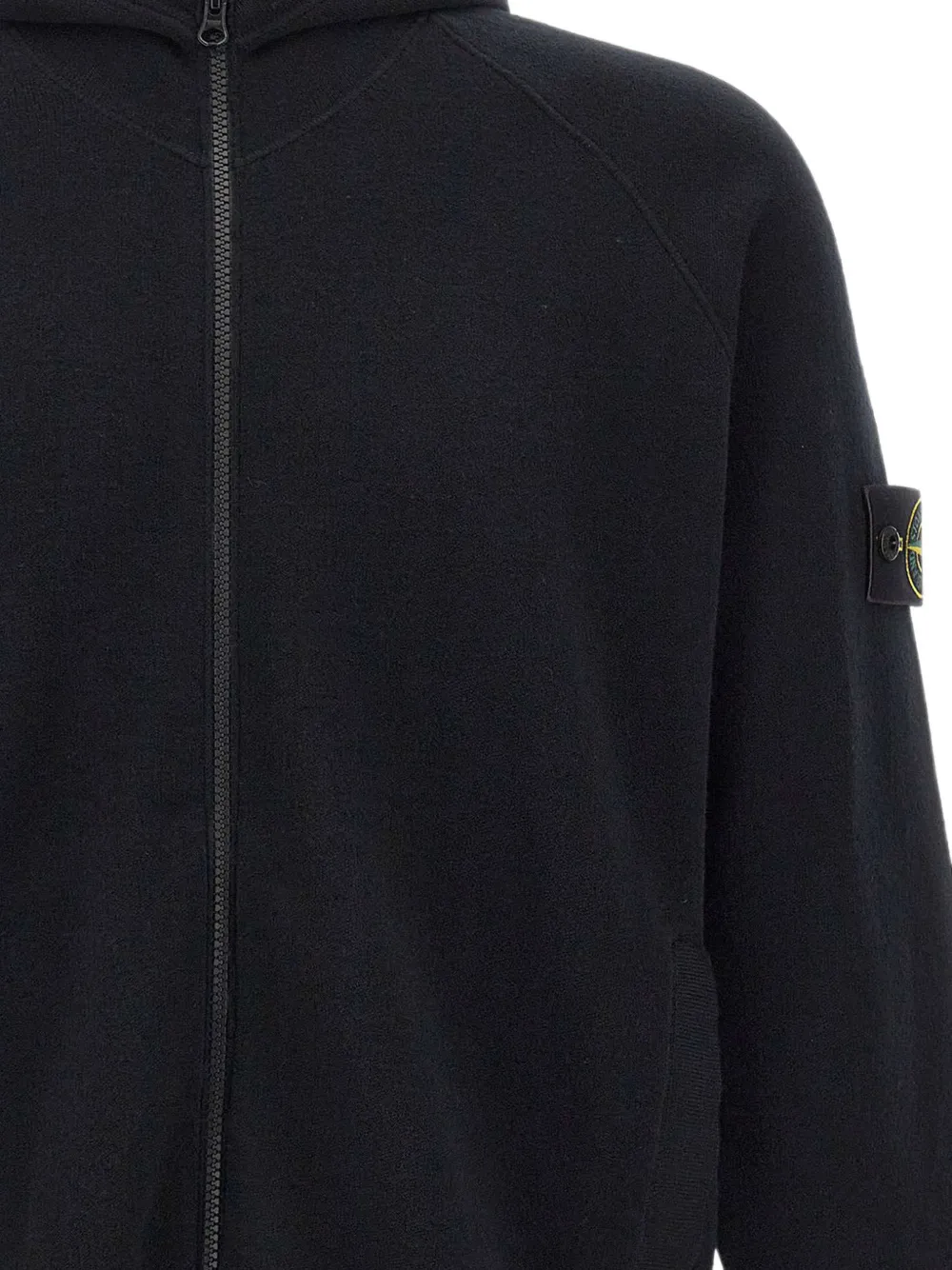 Stone Island Hoodie met rits Zwart