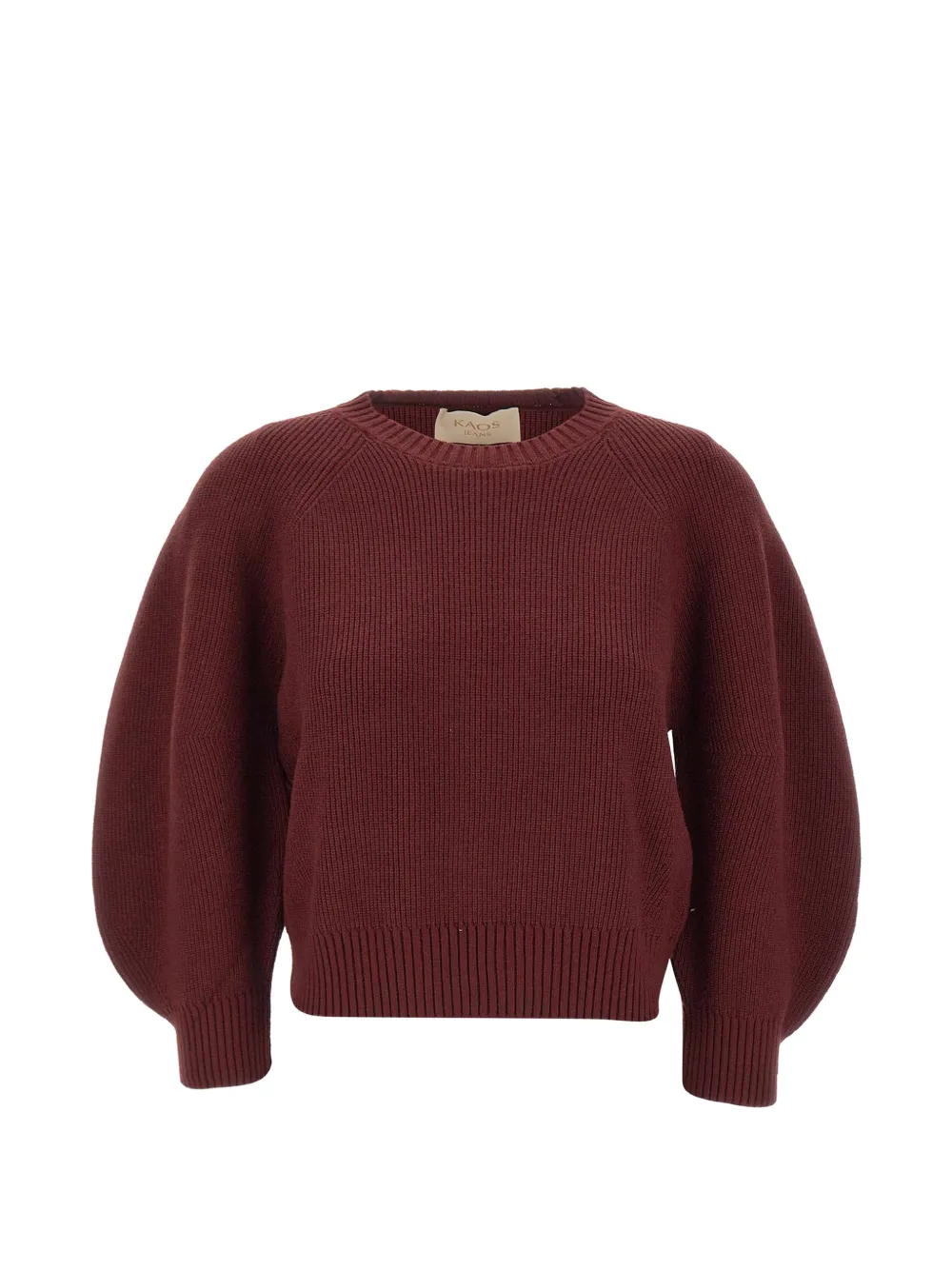 kaos ribbed-knit balloon-sleeved sweater - Rot