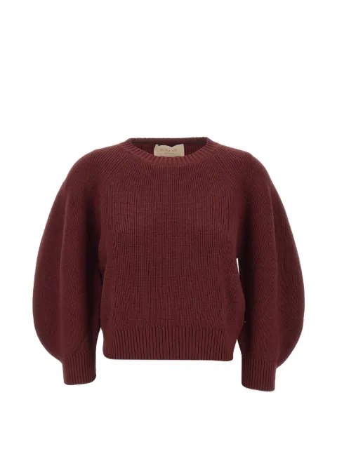 kaos ribbed-knit balloon-sleeved sweater