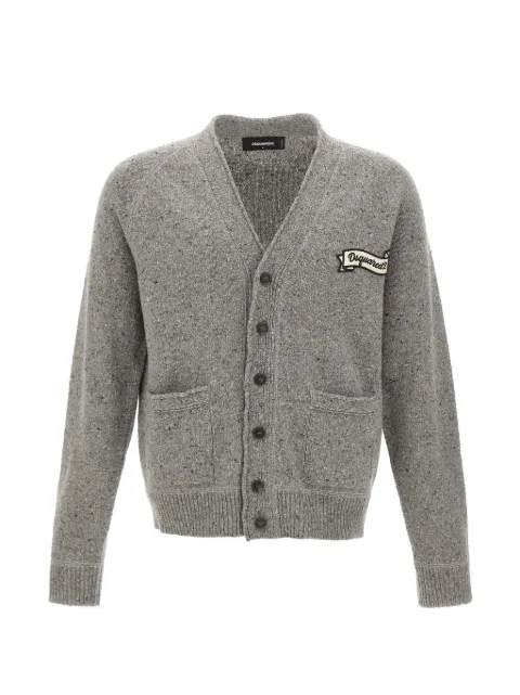DSQUARED2 logo-patch V-neck cardigan