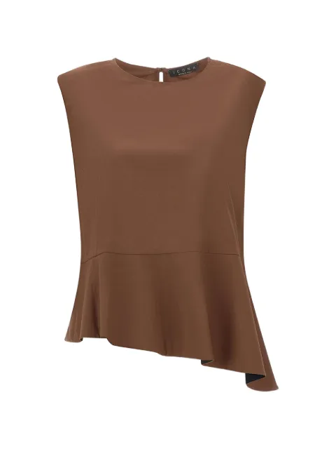 kaos asymmetrisk flæset bluse uden ærmer