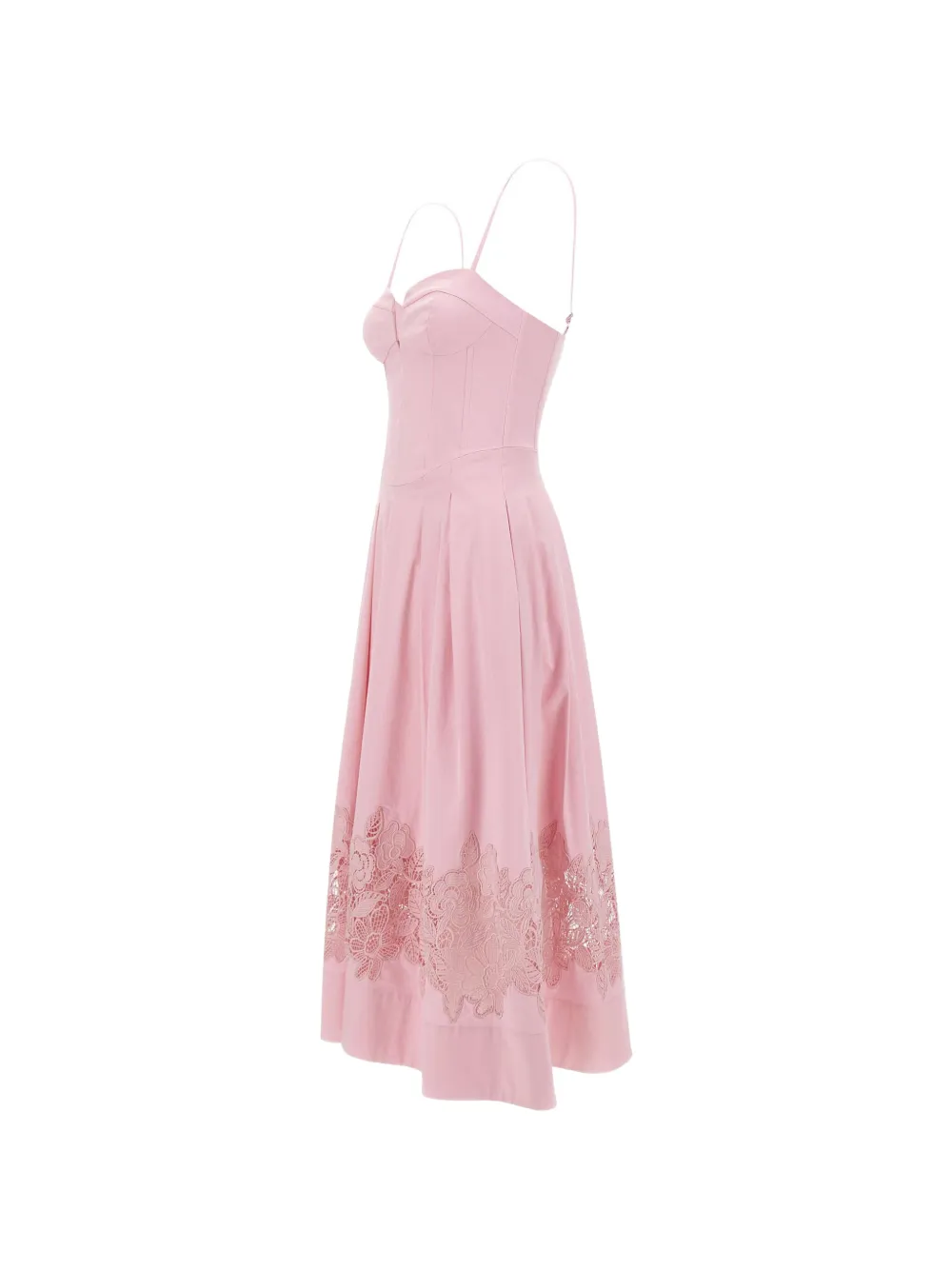 Rebecca Vallance Montreux midi-jurk met kant Roze