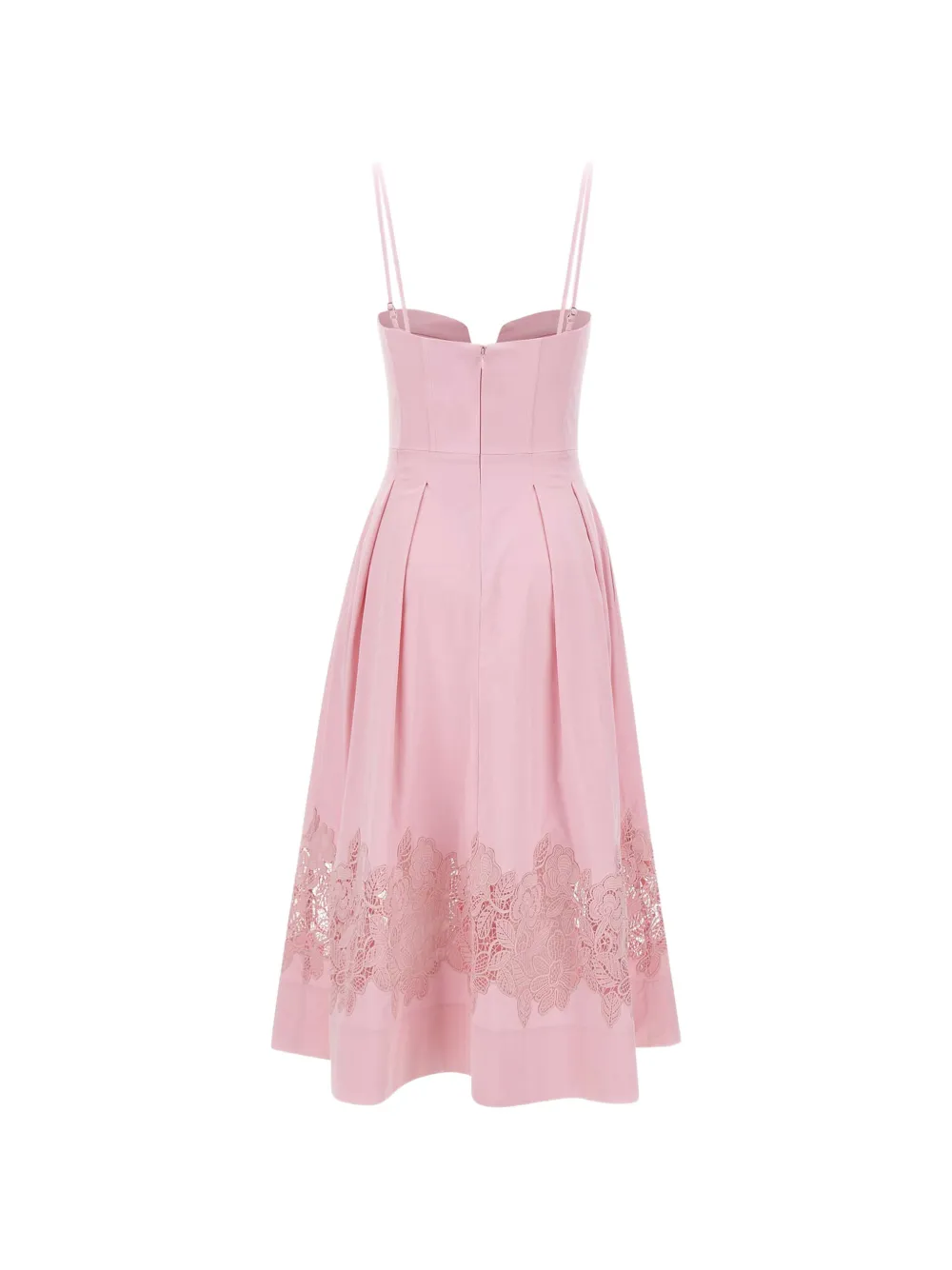 Rebecca Vallance Montreux midi-jurk met kant Roze