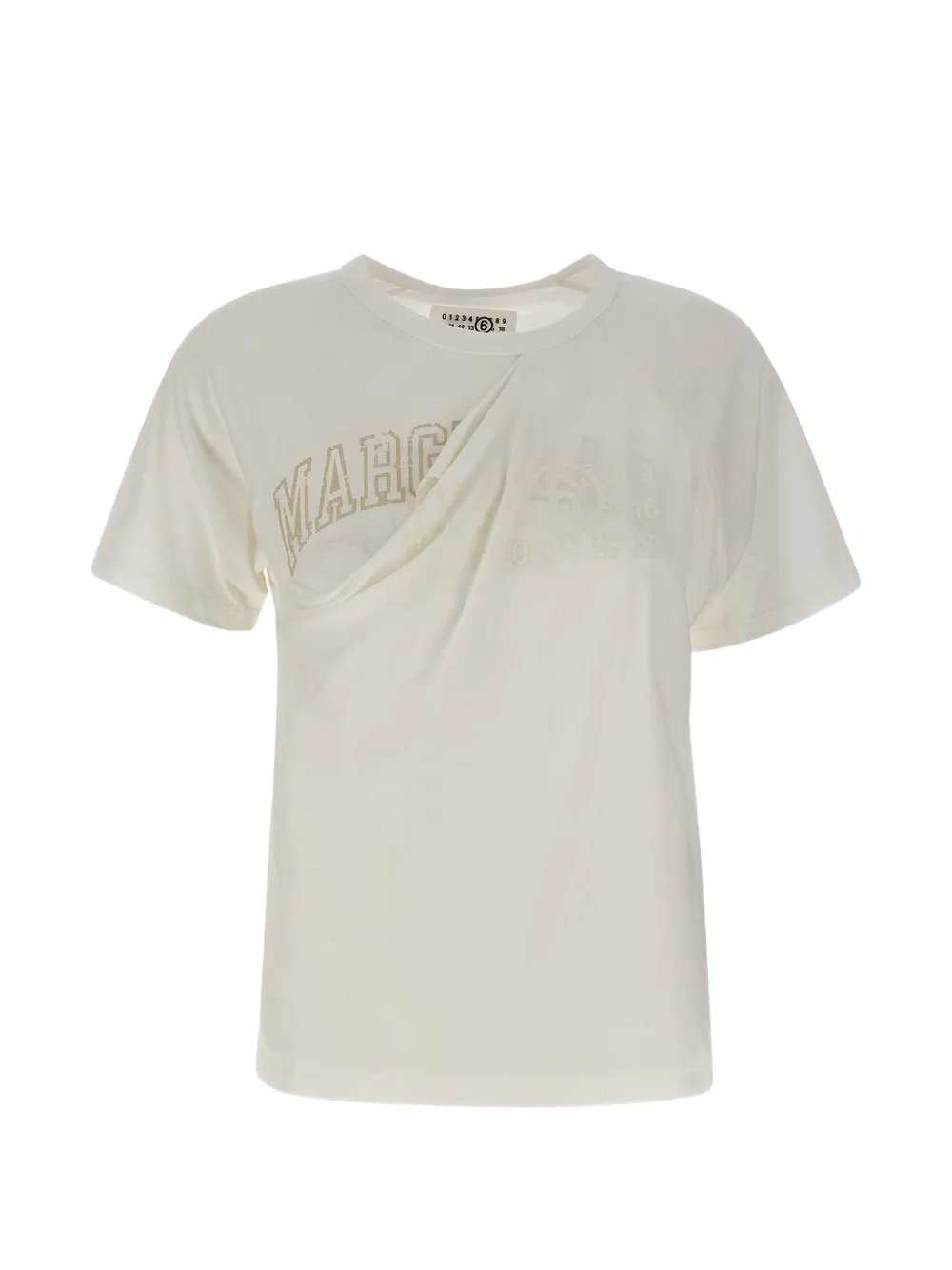 MM6 Maison Margiela distressed-panel T-shirt Wit