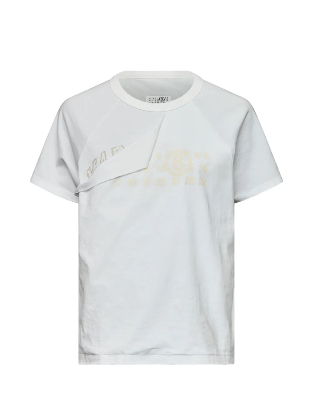 MM6 Maison Margiela distressed-panel T-shirt - Bianco