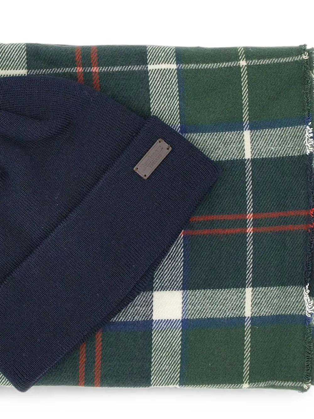 Barbour Swinton & Galingale set van muts en sjaal met tartan-print Groen