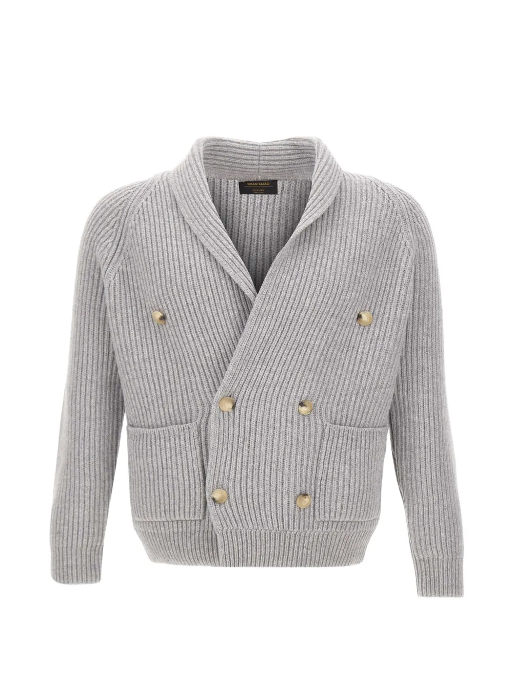 Gran Sasso double-breasted ribbed-knit cardigan - Grau