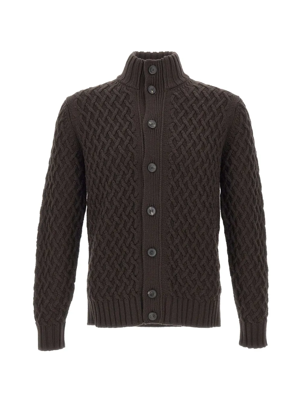 Filippo De Laurentiis cable-knit merino-wool cardigan - Marrone