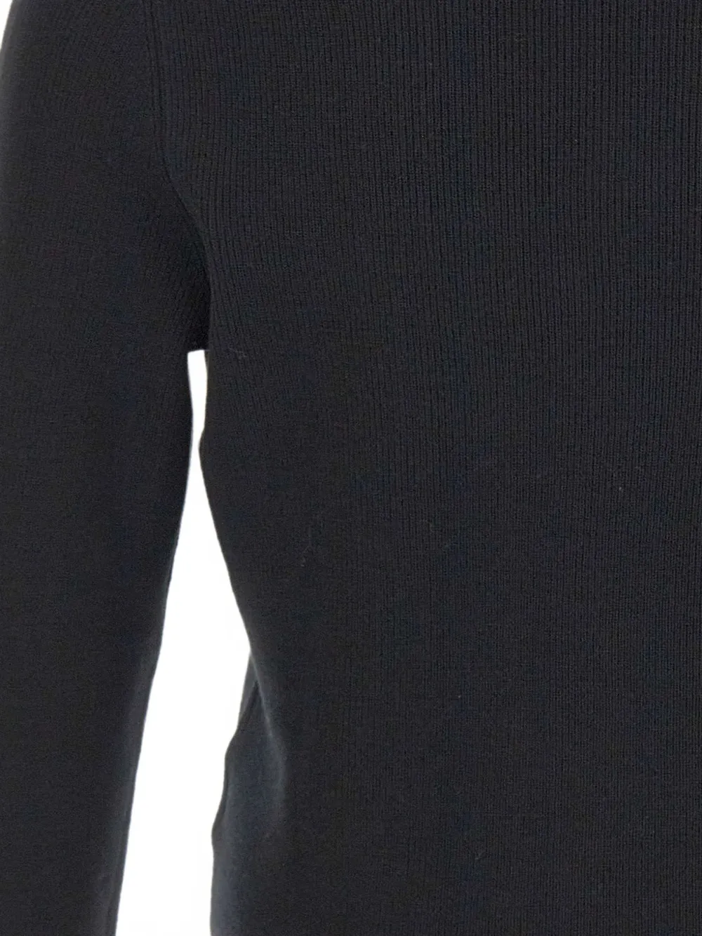 Gran Sasso ribbed-knit virgin-wool polo shirt Zwart