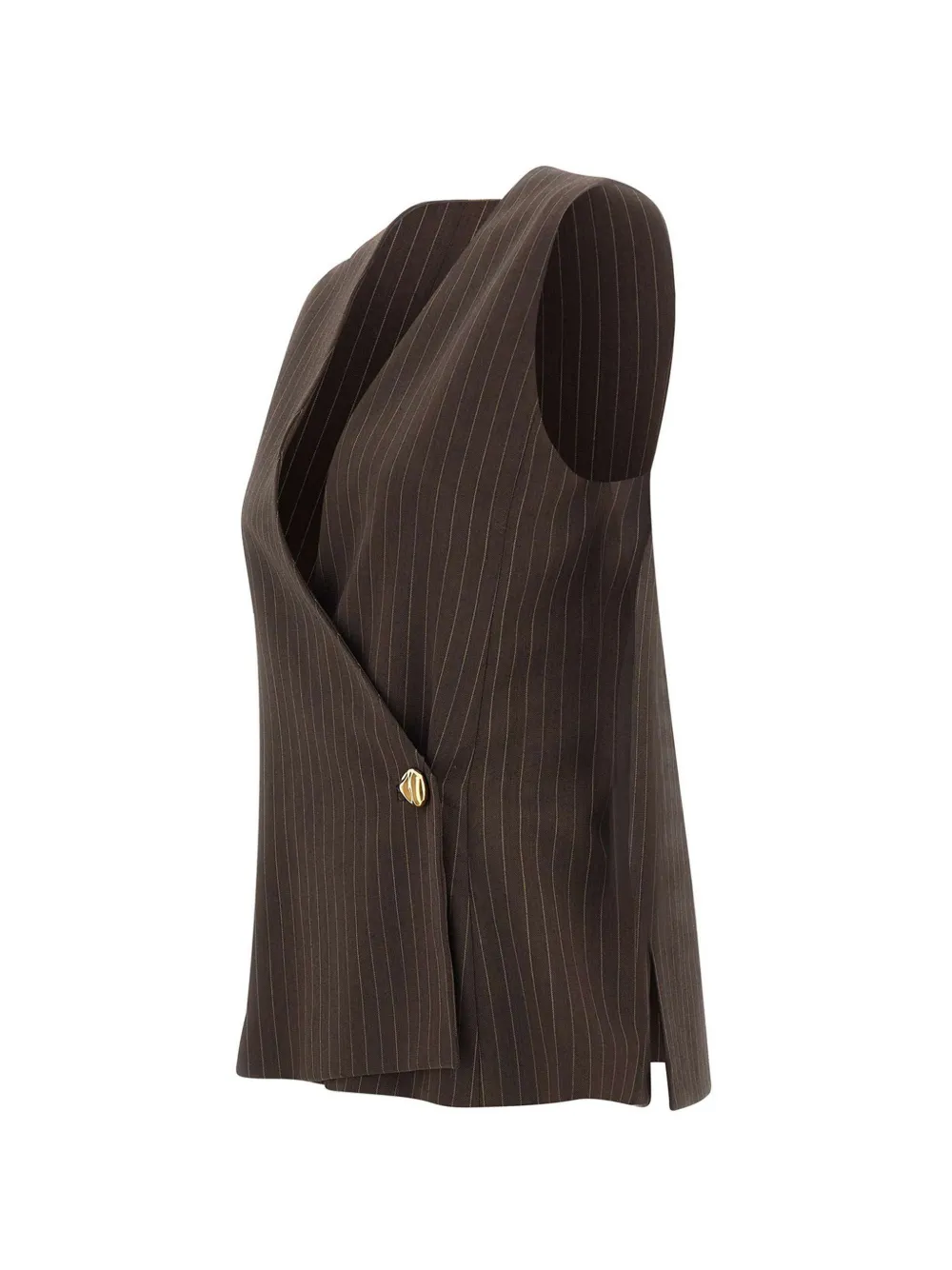 Marella Ranghi gebreide bodywarmer met krijtstreep Bruin