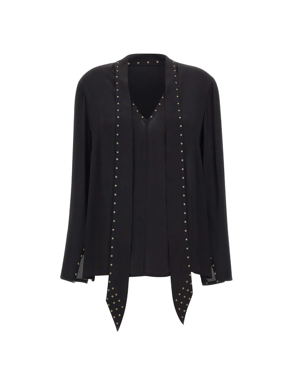 ELENA MIRÒ stud-embellished scarf-detail blouse - Nero