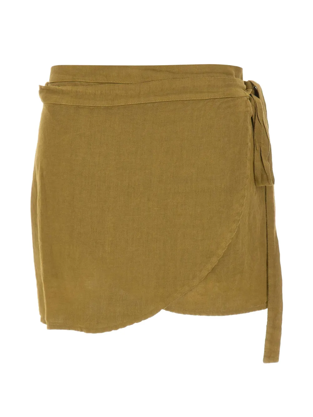 kaos mini linen wrap skirt - Marrone