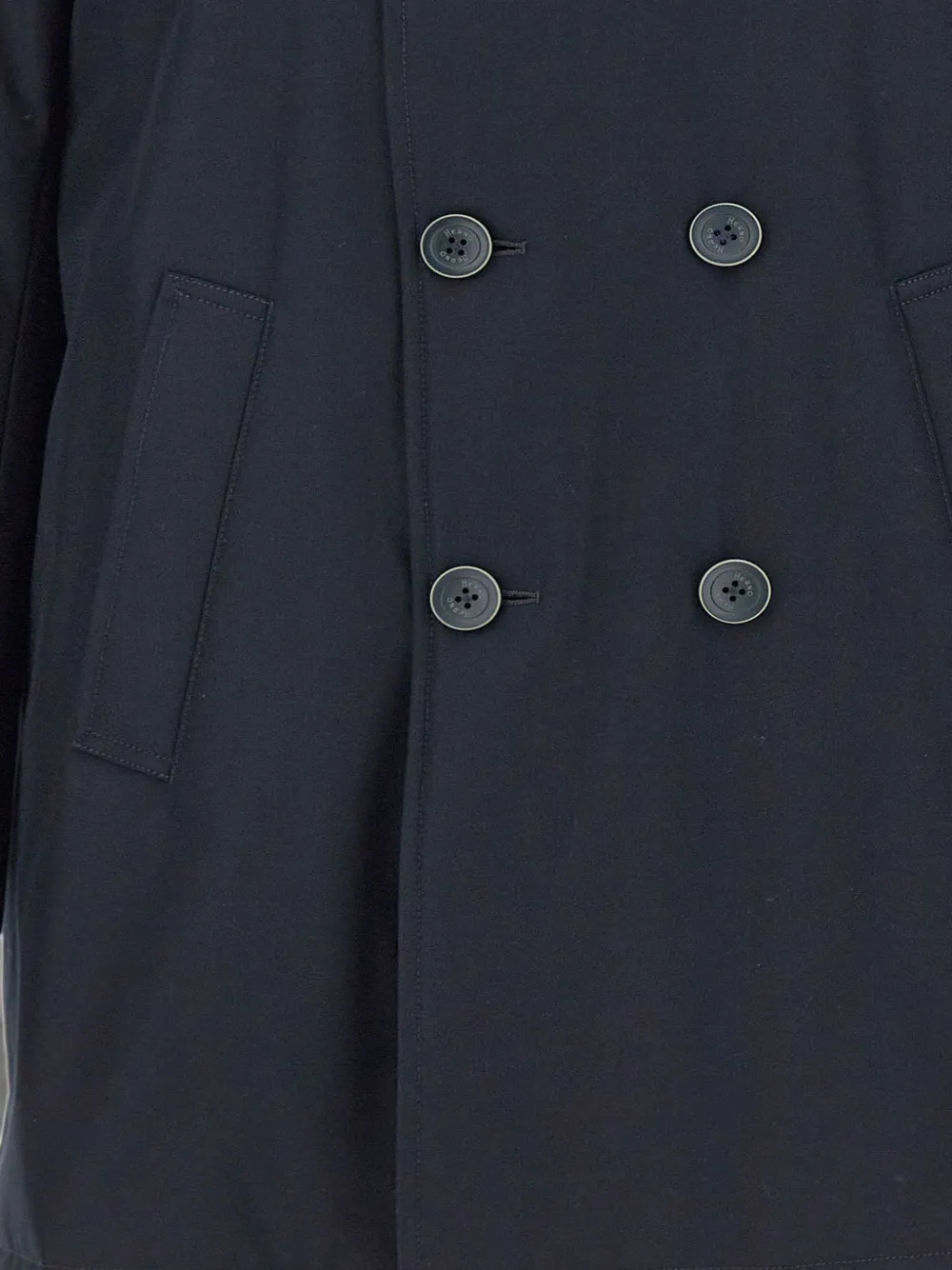 Herno double-breasted high-collar coat Blauw