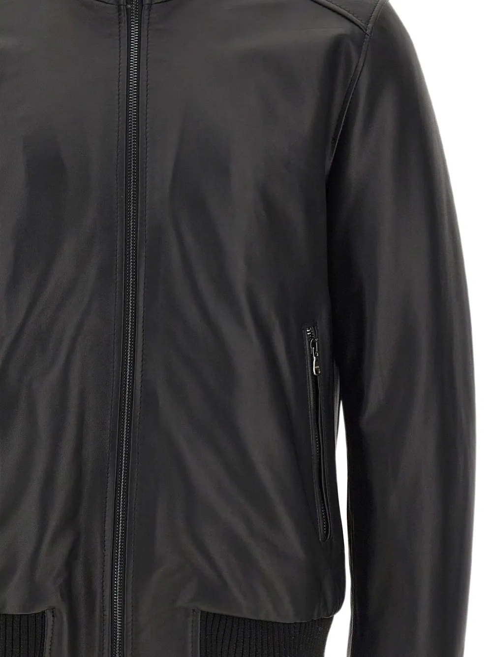 Barba Dakota leather jacket Zwart