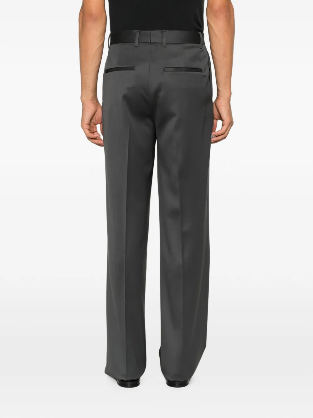 Lardini Geplooide chino van scheerwol Grijs