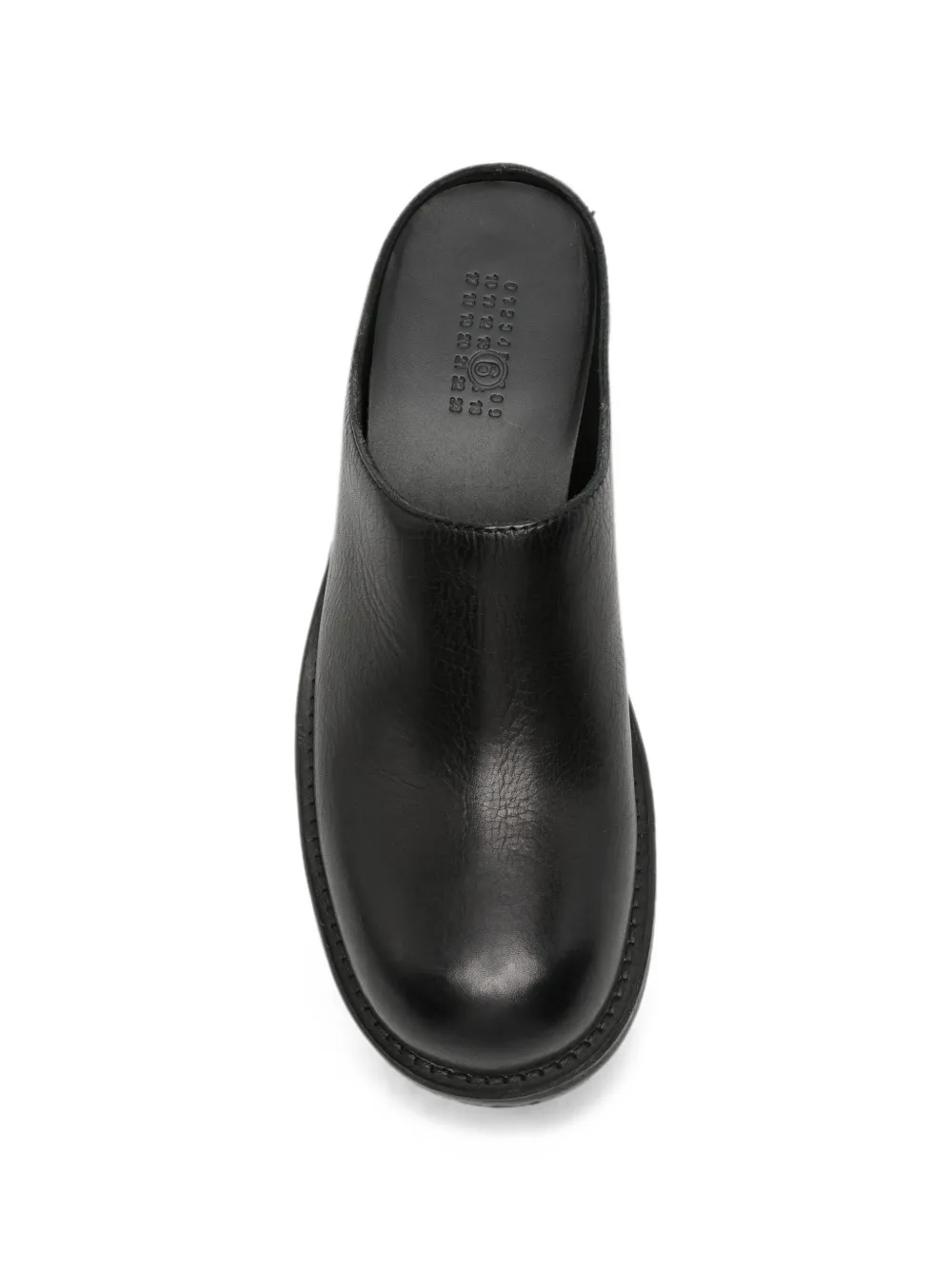 MM6 Maison Margiela Biker leather mules Zwart