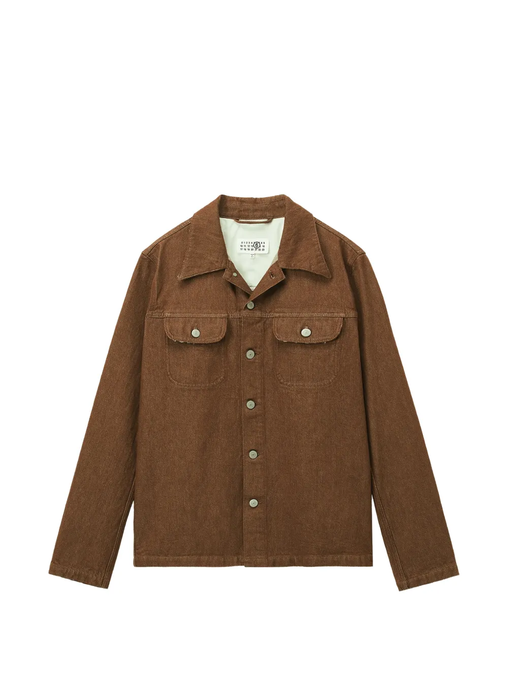 MM6 Maison Margiela Giacca denim con cuciture a contrasto - Marrone