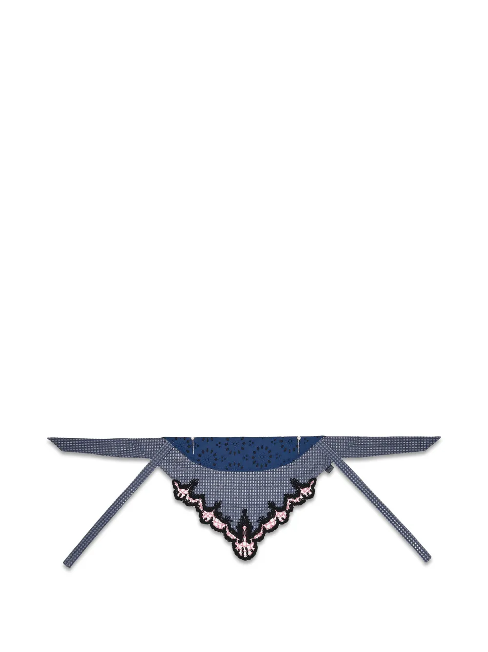 Ca4la lace-trimmed broderie-anglaise headscarf - Blu