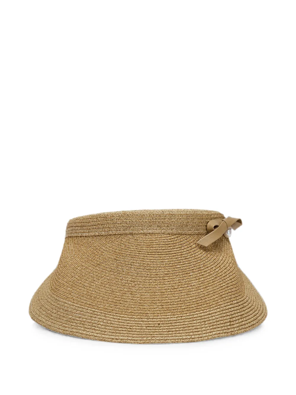 Ca4la bow-detail pearl-embellished visor hat - Toni neutri