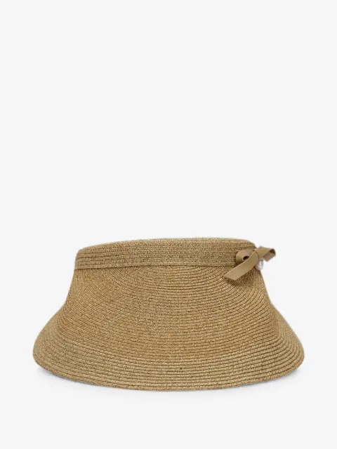 Ca4la Vanessa bow-detail pearl-embellished visor hat