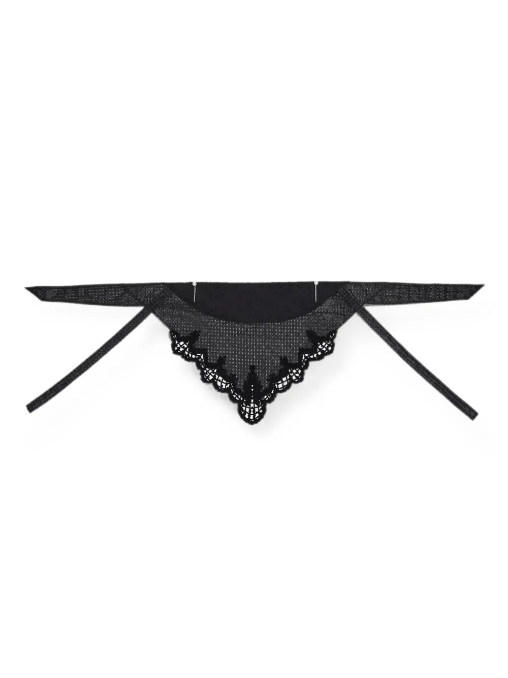 Ca4la crochet-trim embroidered hair accessory - Nero