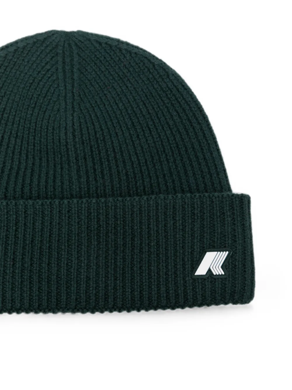 K Way Kids P. Brice ribgebreide muts met logopatch Groen